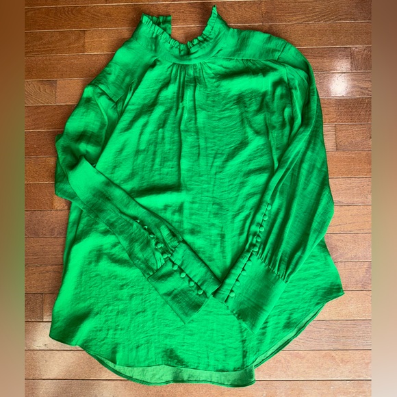 Zara Frill High Neck Long Sleeve
Green Blouse Size Medium Holiday Parties - Picture 5 of 10